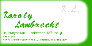karoly lambrecht business card